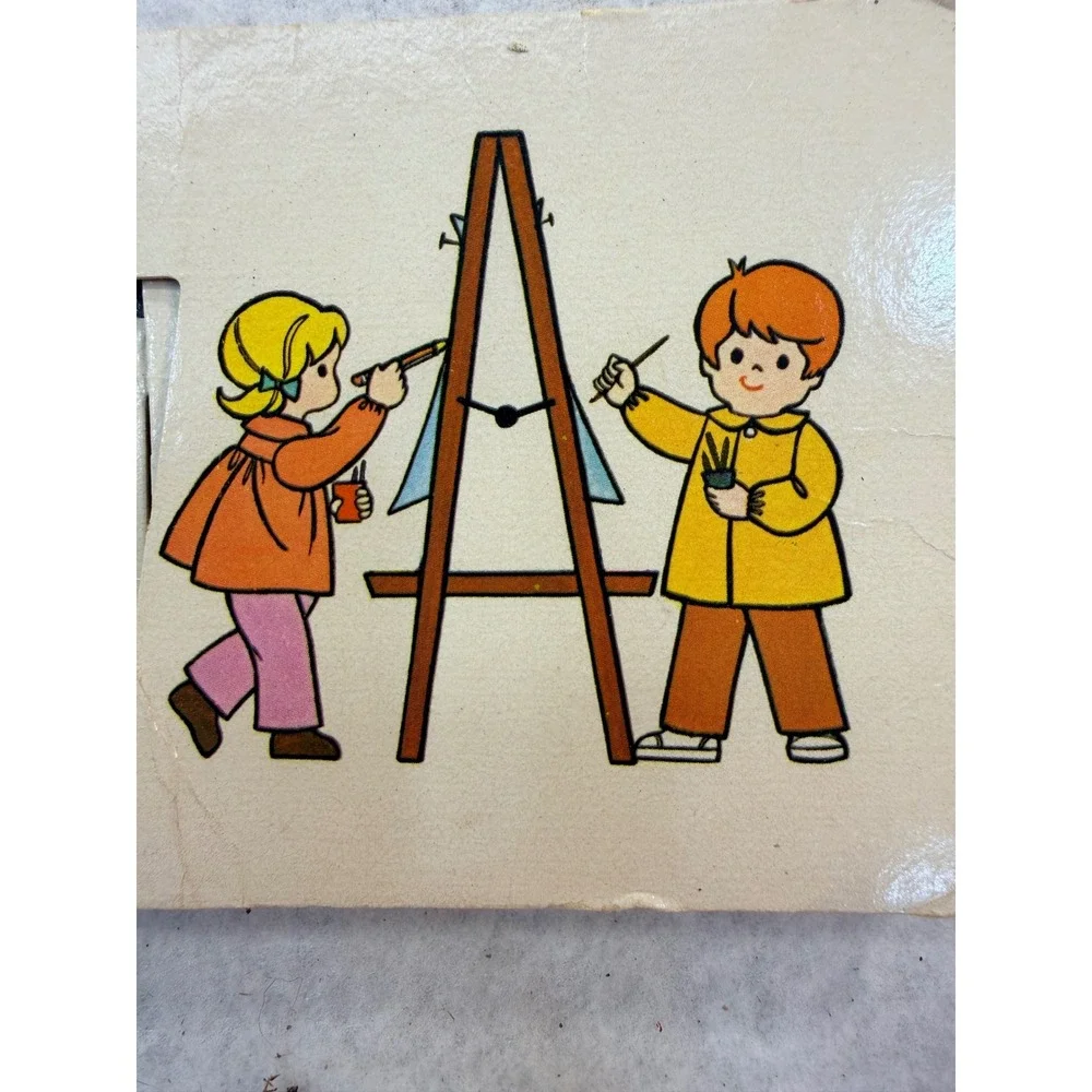 Vintage Fisher Price School Days Desk Magnetic Letters Numbers Chalkboard READ